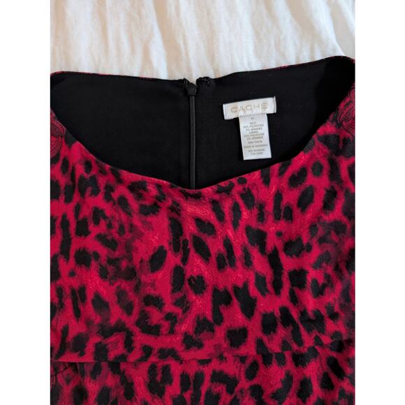 Cache Red & Black Leopard Print Short Sleeve Dress - Picture 3 of 3